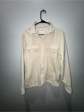 Hollister Cream Fleece Shacket